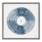 Sylvie Record Blue Framed Canvas by Statement Goods