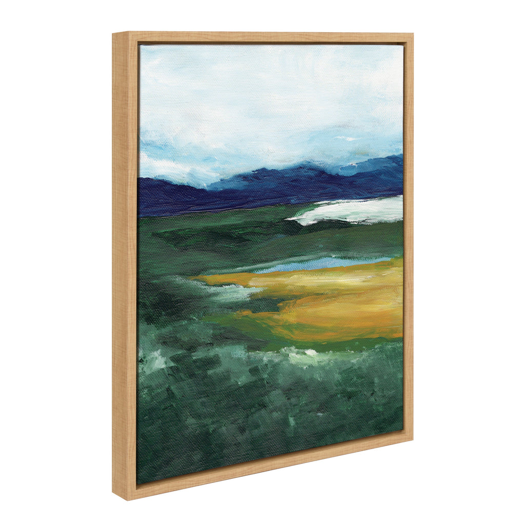 Sylvie Misty Green Framed Canvas by Nikita Jariwala