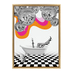Sylvie Disco Bathtub Framed Canvas by Honey Island Studio