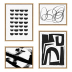 Sylvie Modern Abstract Framed Canvas Set