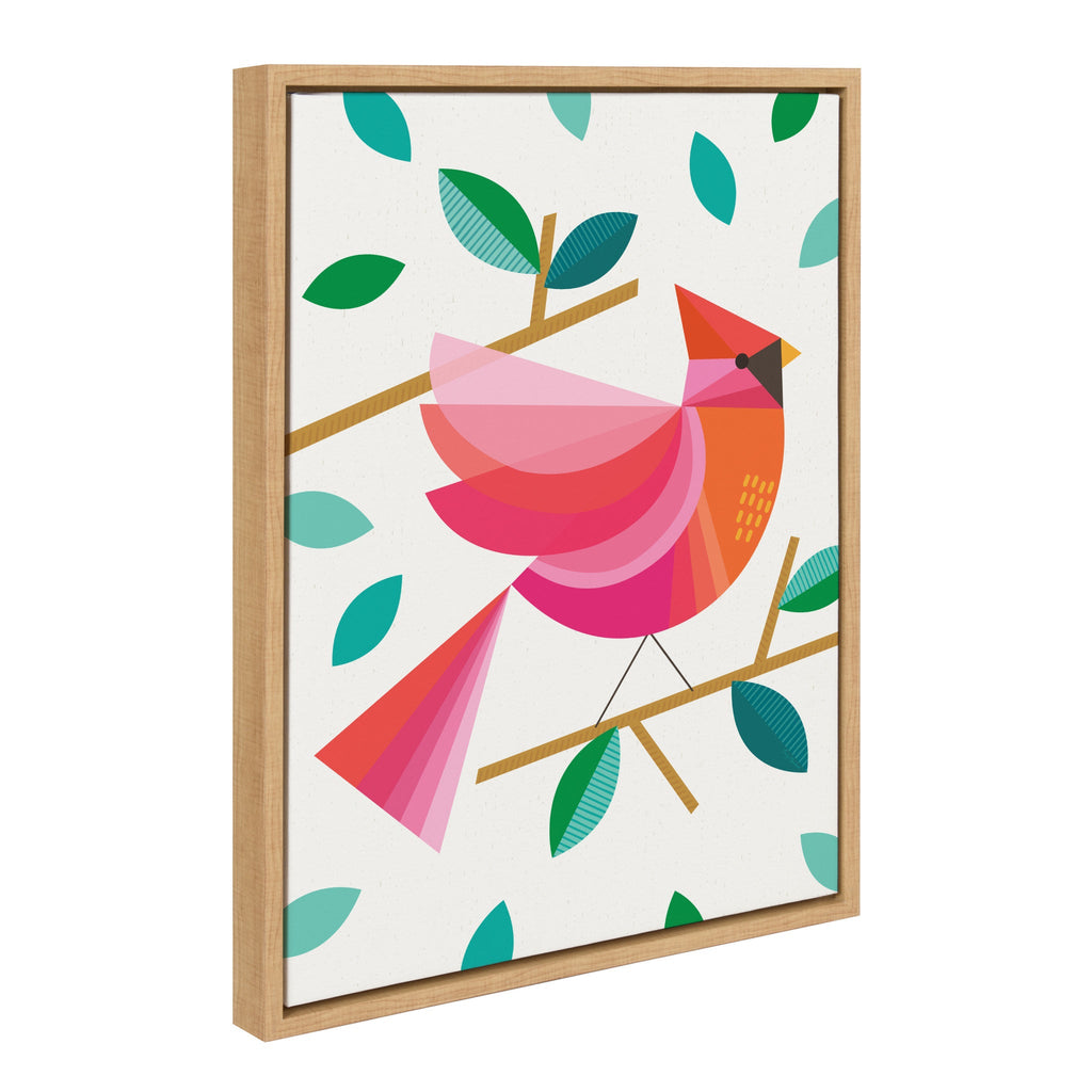 Sylvie Cardinal Bird Framed Canvas by Carey Copeland
