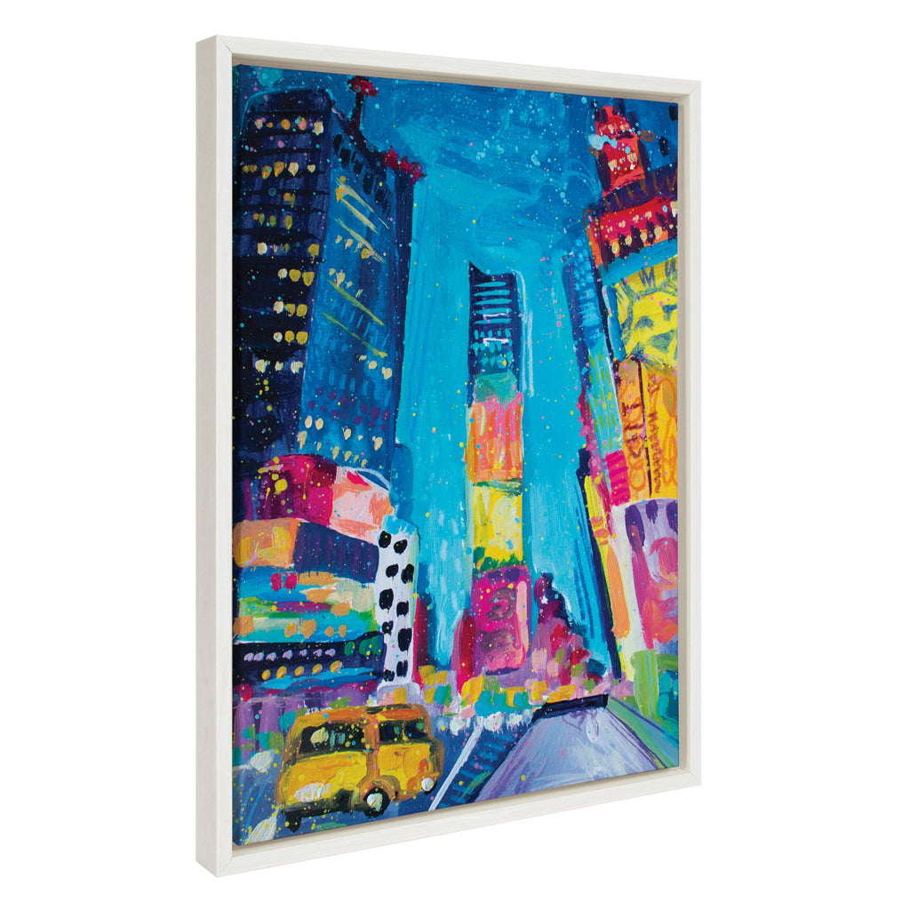 Sylvie Time Square Study No 4 Framed Canvas by Rachel Christopoulos
