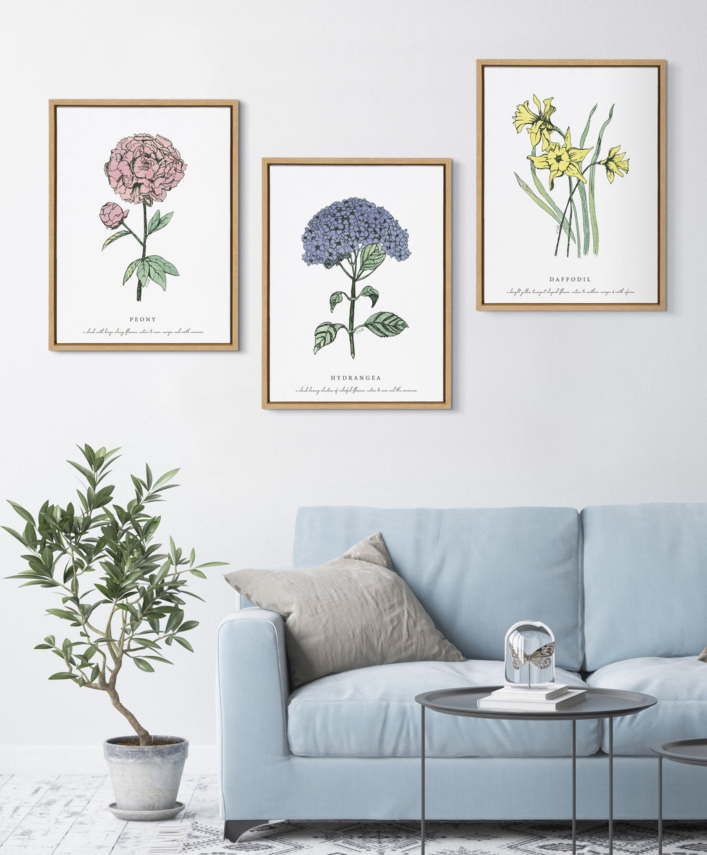Sylvie Blooming Hydrangea Framed Canvas by Statement Goods