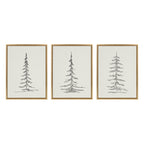Sylvie Minimalist Evergreen Trees Framed Canvas Set by The Creative Bunch Studio