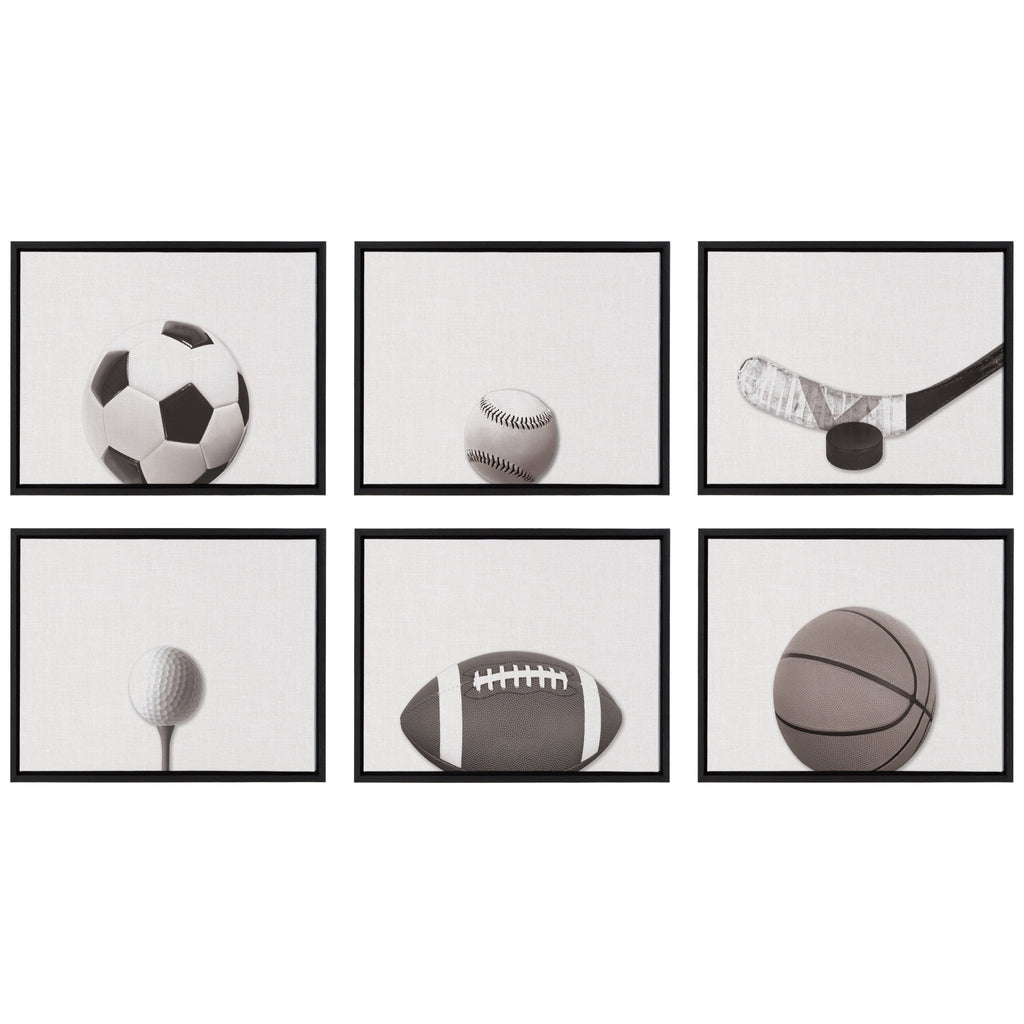 Sylvie Horizontal Golf Ball Portrait Framed Canvas, Black 18x24