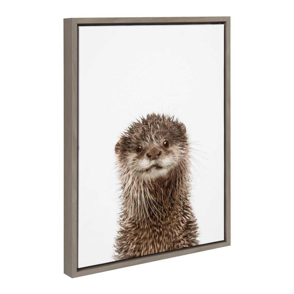 Sylvie Animal Studio Otter Framed Canvas by Amy Peterson Art Studio