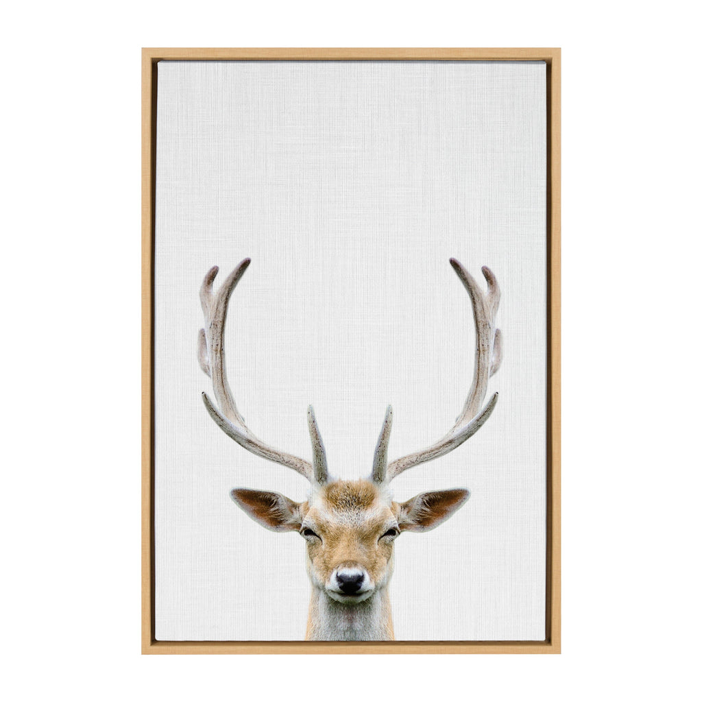 Sylvie Deer Color Framed Canvas by Simon Te of Tai Prints