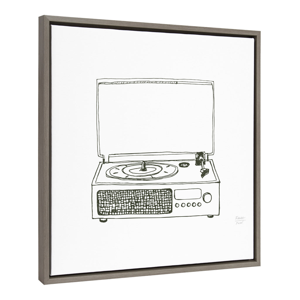 Sylvie Victrola Record Player Framed Canvas by Statement Goods