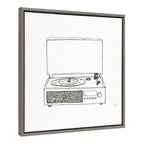 Sylvie Victrola Record Player Framed Canvas by Statement Goods