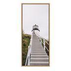 Sylvie Maine Lighthouse Framed Canvas by Patricia Hasz