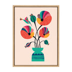 Sylvie Mid Century Modern Poppies Framed Canvas by Rachel Lee of My Dream Wall