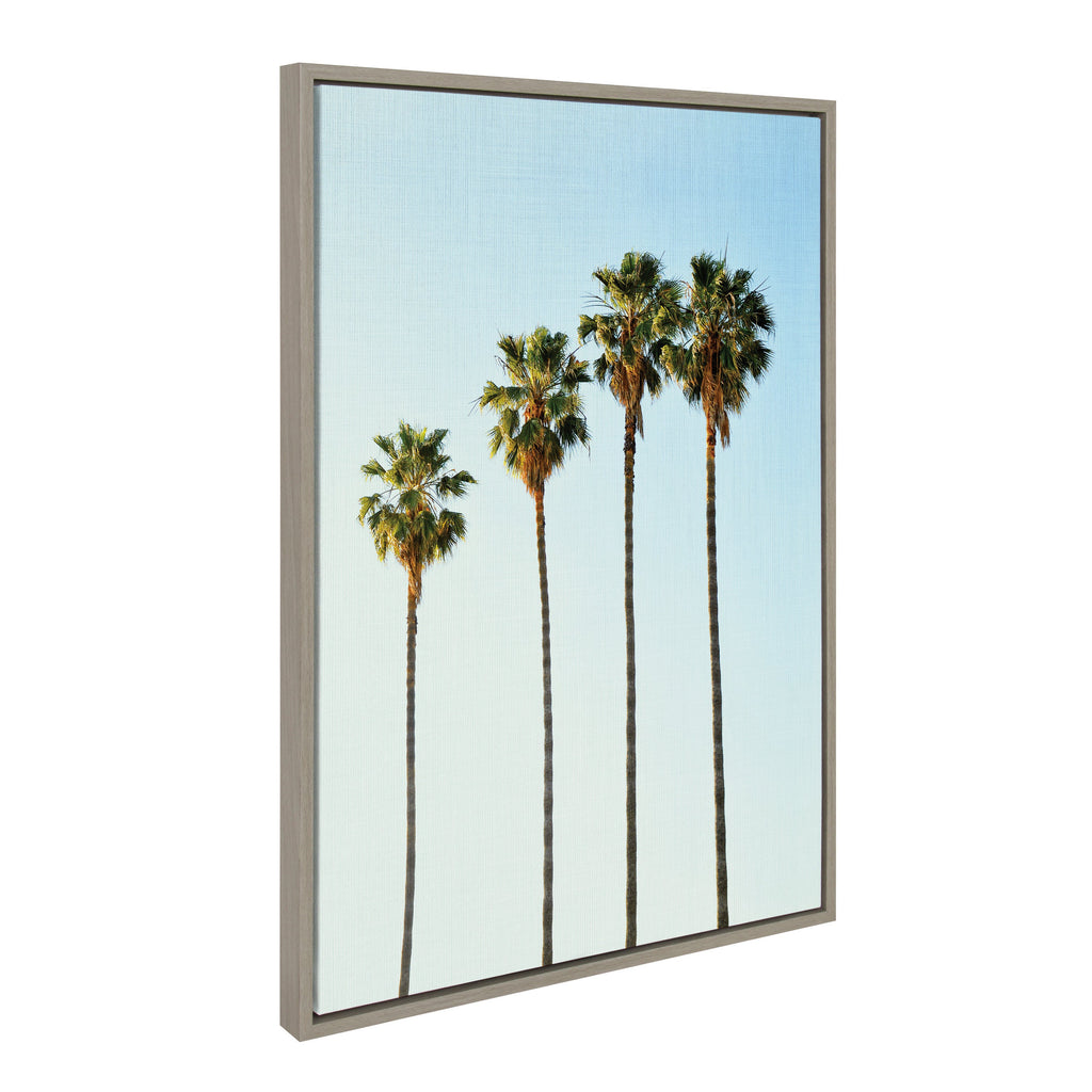 Sylvie Four Palm Trees Framed Canvas by Simon Te
