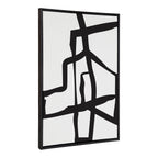 Sylvie Bold Sophisticated Abstract Black Stroke Framed Canvas by The Creative Bunch Studio