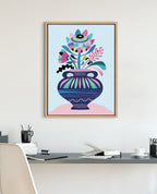 Sylvie Mid Century Modern Whimsical Floral Framed Canvas by Rachel Lee of My Dream Wall