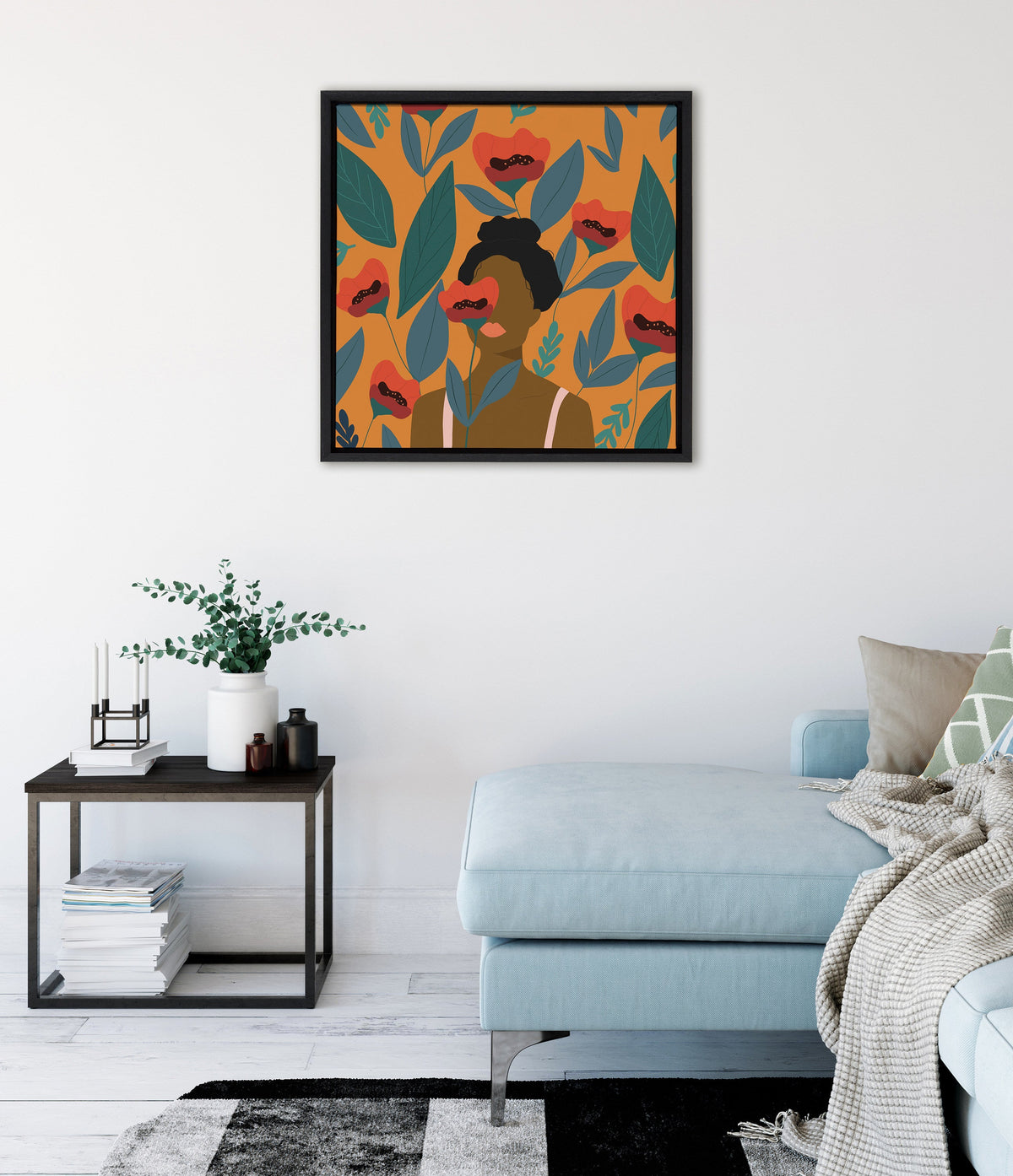 Sylvie Smell the Roses Framed Canvas by Oris Eddu