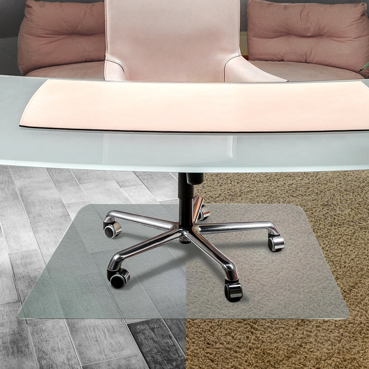 Cleartex? Unomat Anti-Slip Rectangular Chair Mat Hard Floors And Carpet Tiles - 48 X 60'