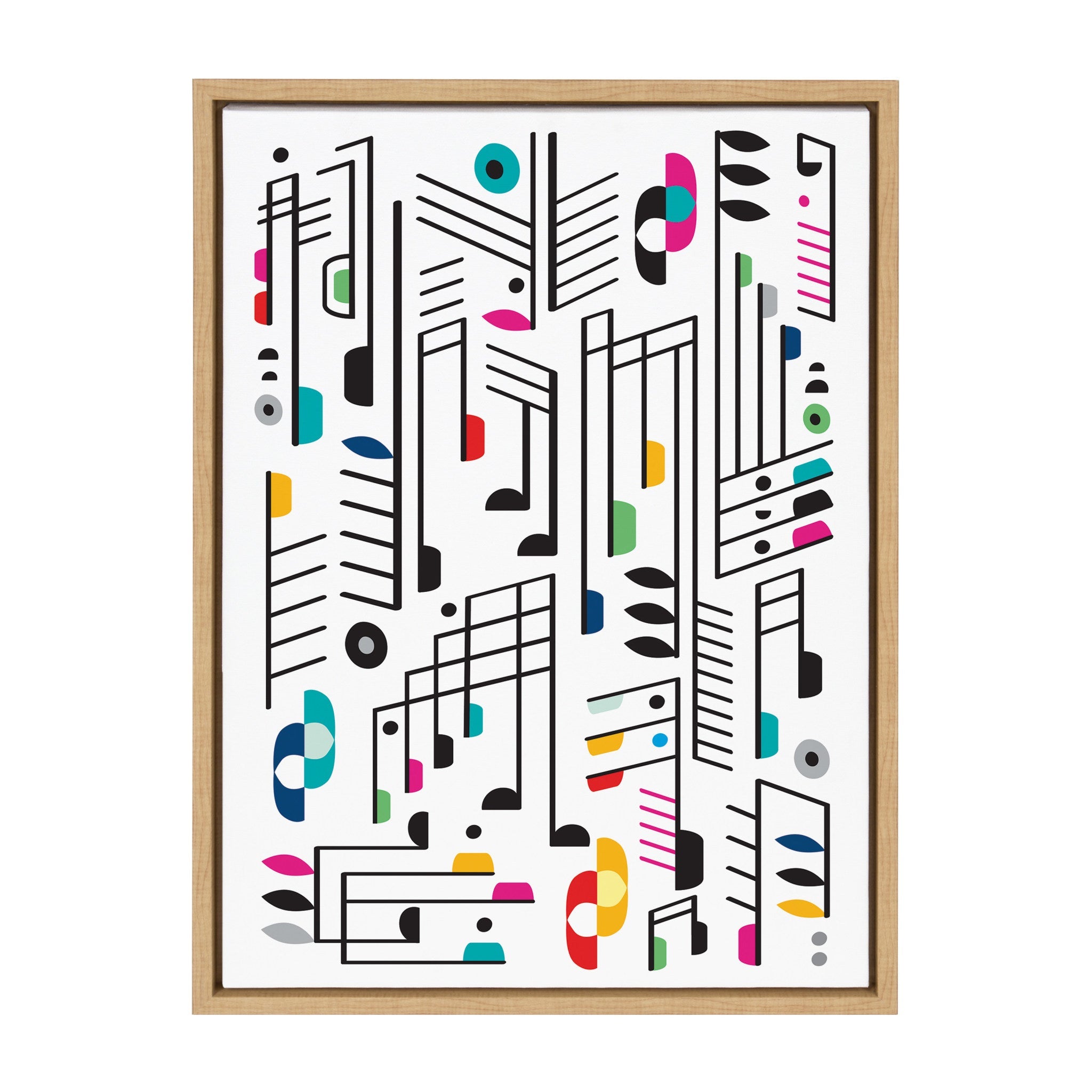 Sylvie Music Notes Framed Canvas By Rachel Lee of My Dream Wall