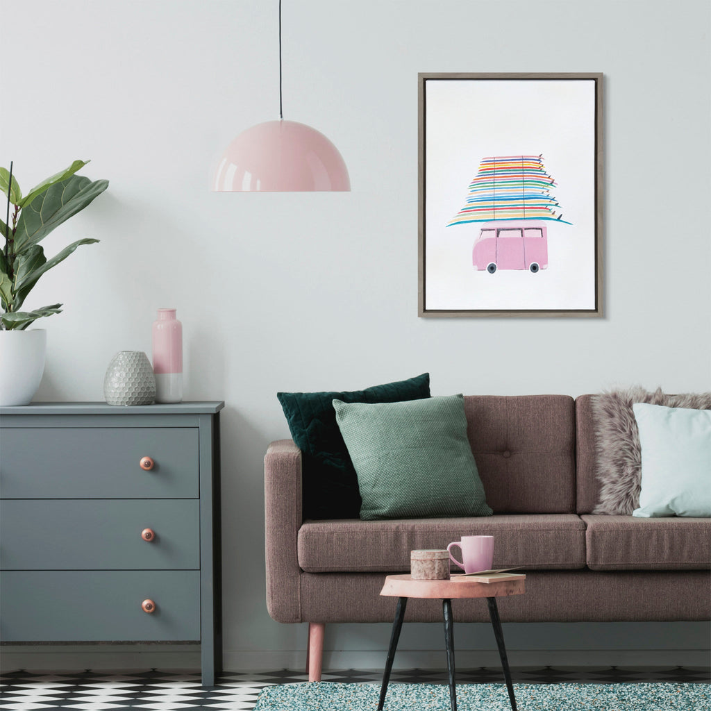 Sylvie Beachbound and Down Framed Canvas by Rachel Bolgov