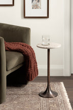 Baronet Round Marble and Metal Table