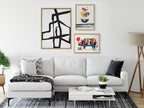 Sylvie Bold Sophisticated Abstract Black Stroke Framed Canvas by The Creative Bunch Studio
