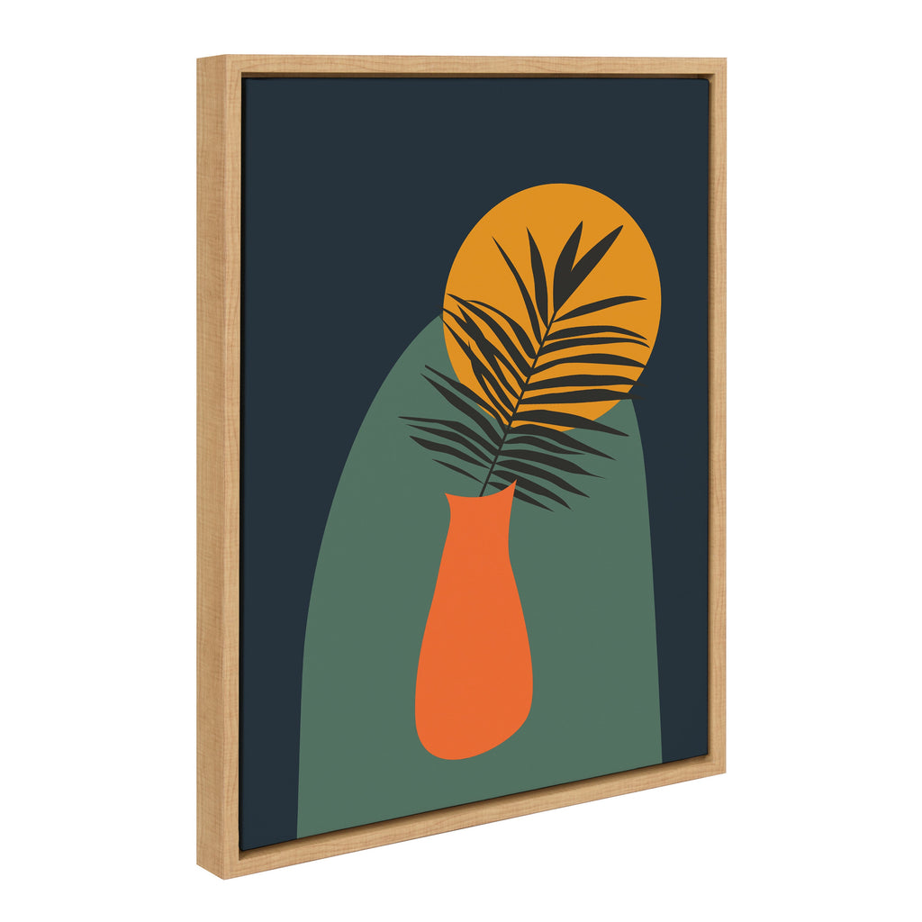 Sylvie Tropical Vase Framed Canvas by Oris Eddu