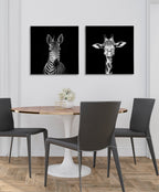 Minimalist Animal Portrait on Black Canvas by The Creative Bunch Studio