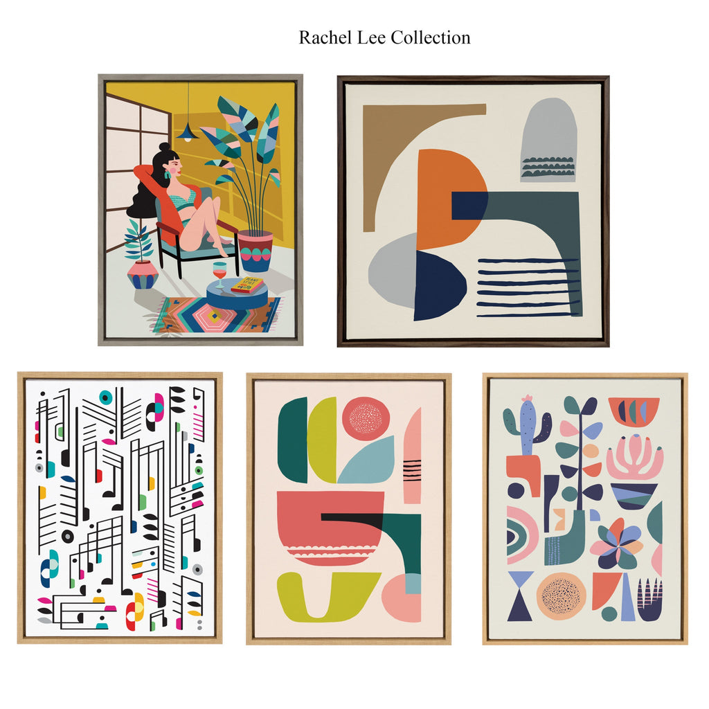 Sylvie Mid Century Succulents Framed Canvas by Rachel Lee of My Dream Wall