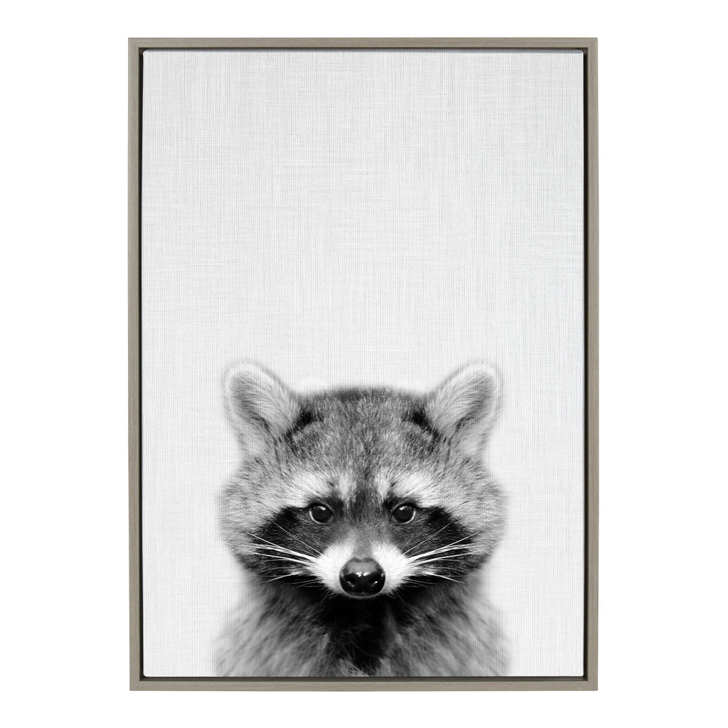 Sylvie Raccoon Framed Canvas by Simon Te Tai