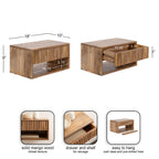 Reid Floating Wood Side Table with Open Storage