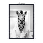 Sylvie Zebra Bathroom Art Towel Robe Black and White Framed Canvas by The Creative Bunch Studio