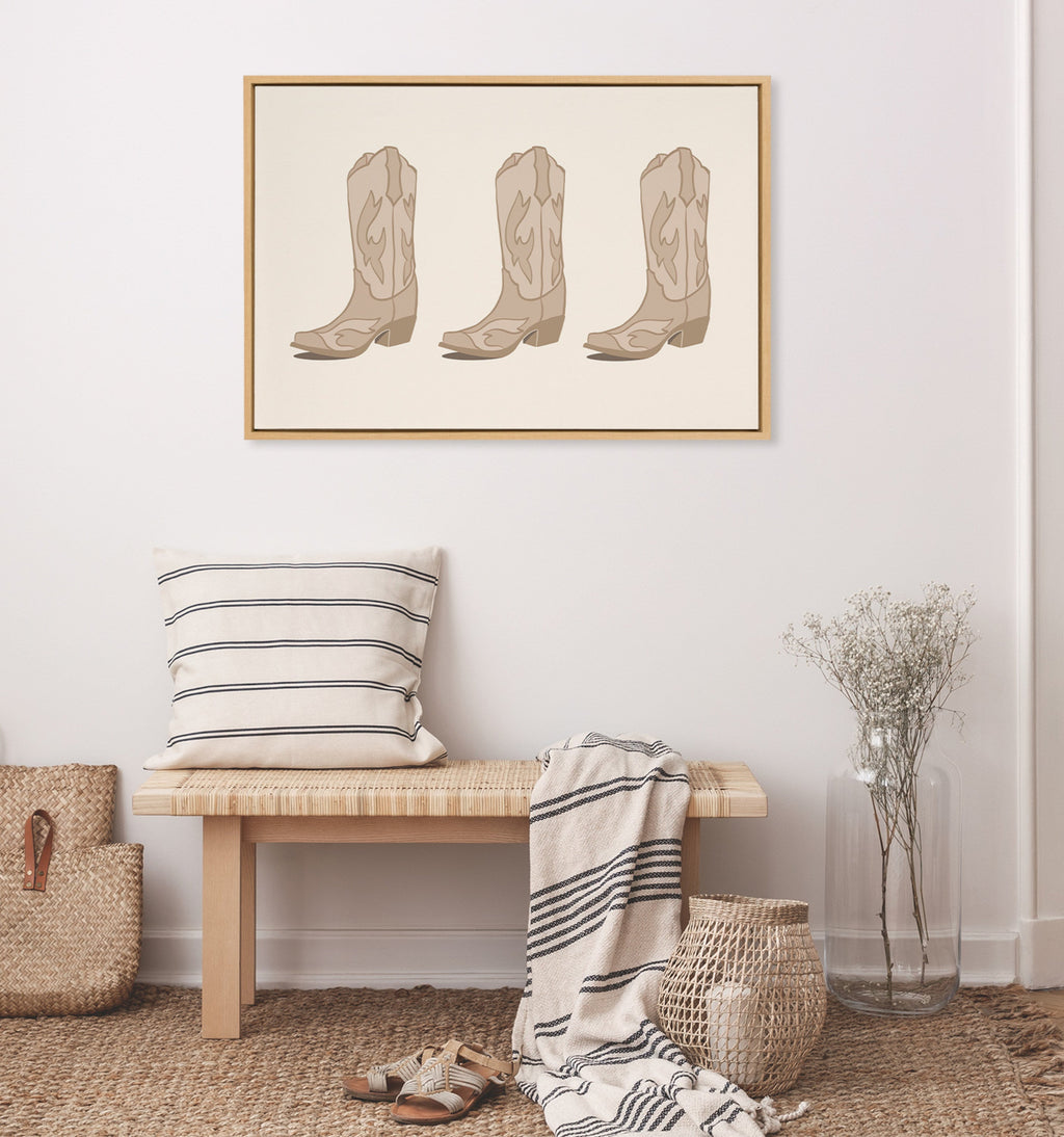 Sylvie Cowboy Boots Landscape Framed Canvas by Honey Island Studio