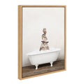 Sylvie Stacked Owls in Rustic Bath Framed Canvas by Amy Peterson Art Studio