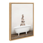 Sylvie Stacked Owls in Rustic Bath Framed Canvas by Amy Peterson Art Studio