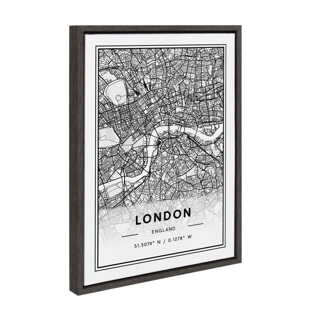Sylvie London Modern Map Framed Canvas by Jake Goossen