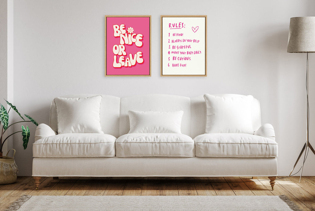 Sylvie House Rules Framed Canvas by Honey Island Studio