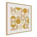Sylvie Circles and Curves Earthy Neutral Framed Canvas by The Creative Bunch Studio