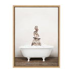 Sylvie Stacked Owls in Rustic Bath Framed Canvas by Amy Peterson Art Studio
