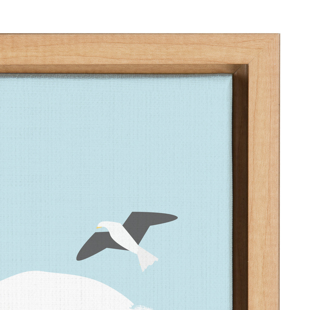 Sylvie Ice cream on the Beach Framed Canvas by Queenbe Monyei