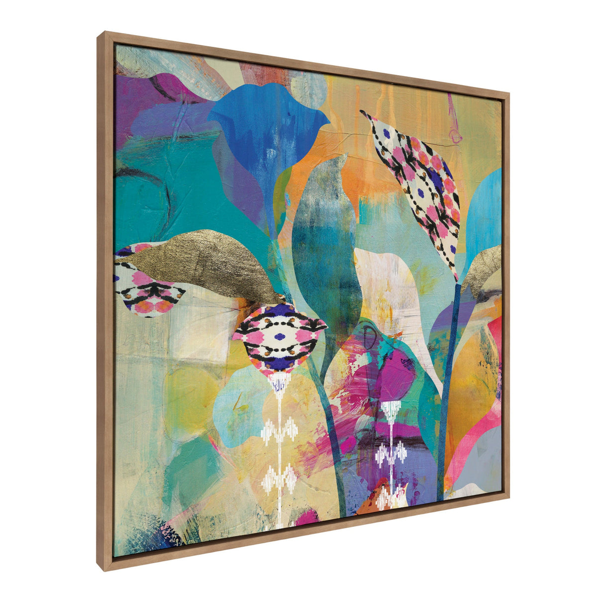 Sylvie Abstract Flower Love Framed Canvas by Nikki Chu