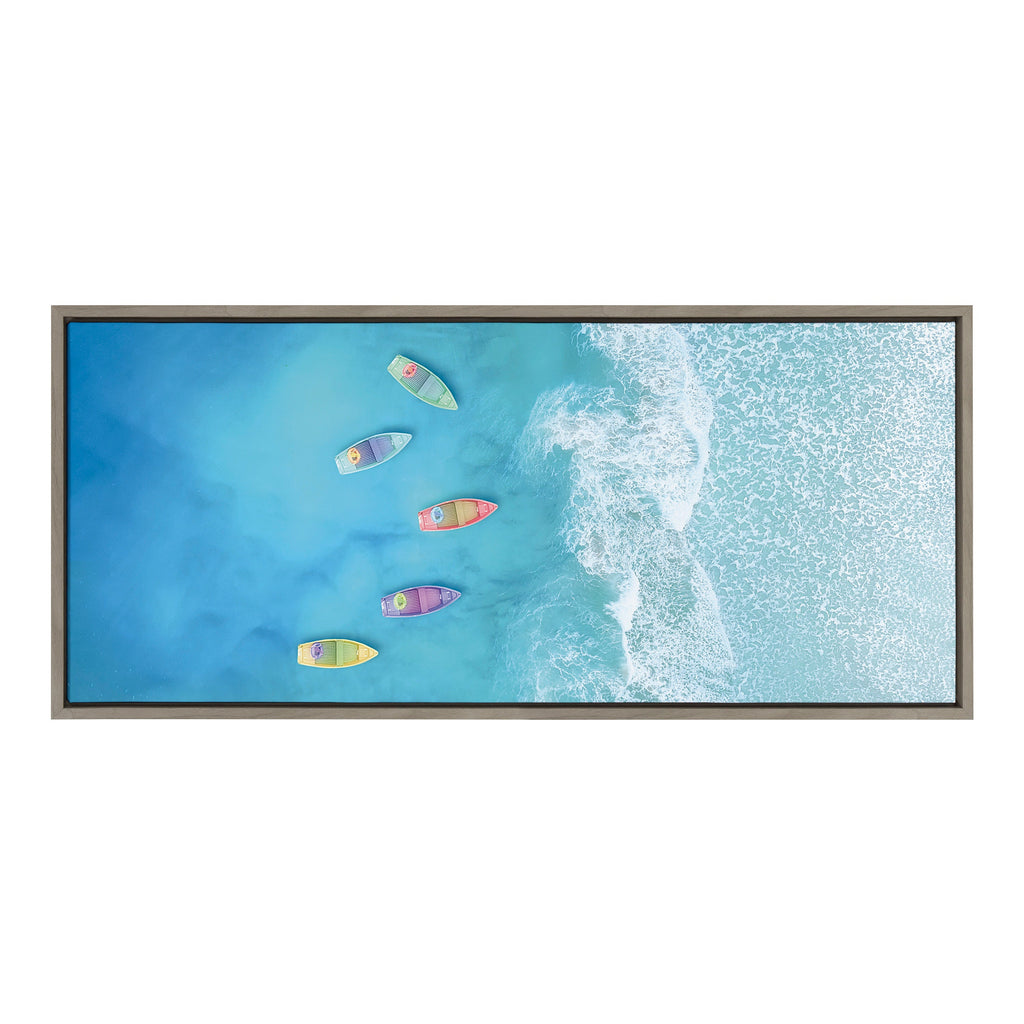 Sylvie Tropical Escape Framed Canvas by The Creative Bunch Studio