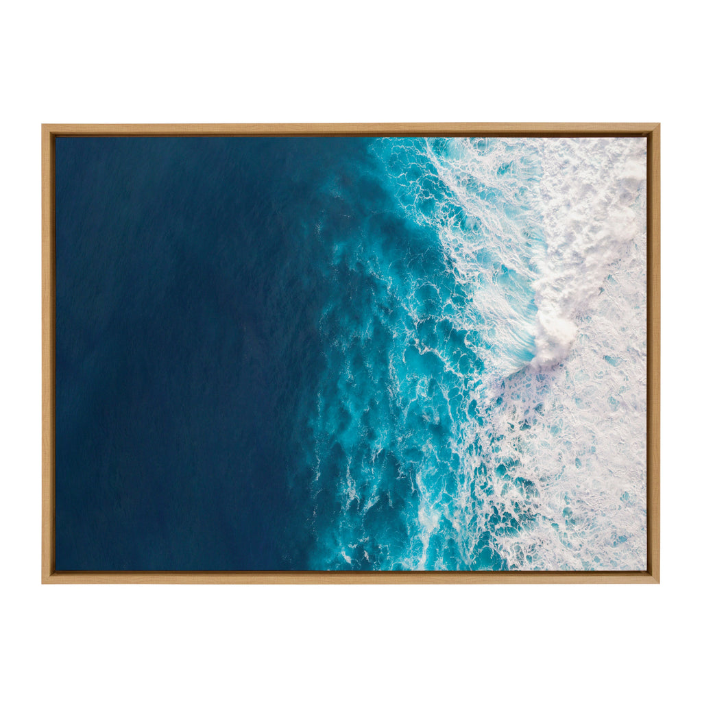 Sylvie Seascape of Splashing Waves Framed Canvas by The Creative Bunch Studio