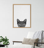Sylvie Black Kitten Framed Canvas by Simon Te of Tai Prints