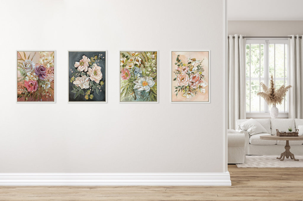 Sylvie Rose Bouquet Framed Canvas by Annie Quigley