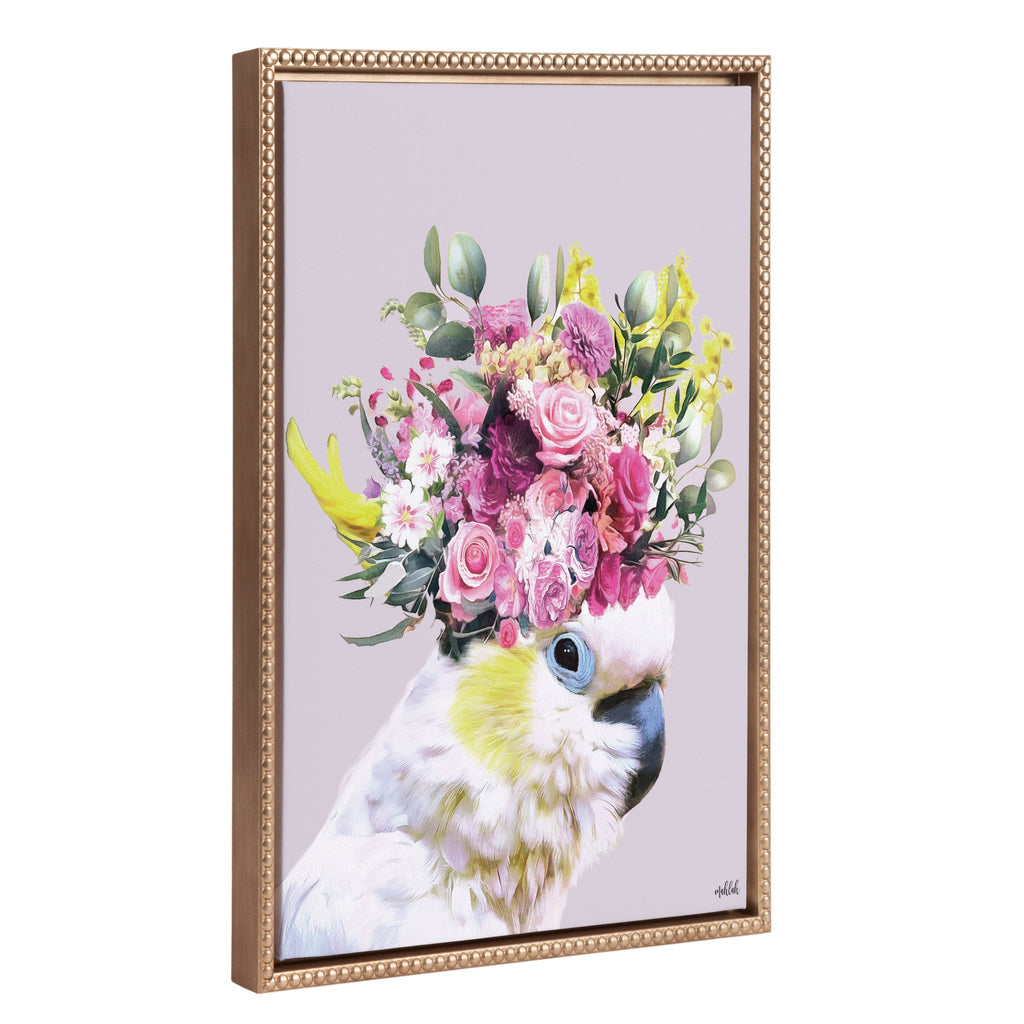 Sylvie Beaded Pretty Bird Framed Canvas by Inkheart Designs
