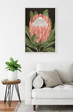 Sylvie Beaded Protea Noire Framed Canvas by Mackenzie Nelson