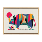 Sylvie Rhinoceros Framed Canvas by Rachel Lee of My Dream Wall