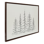Sylvie Minimalist Evergreen Trees Sketch Framed Canvas by The Creative Bunch Studio