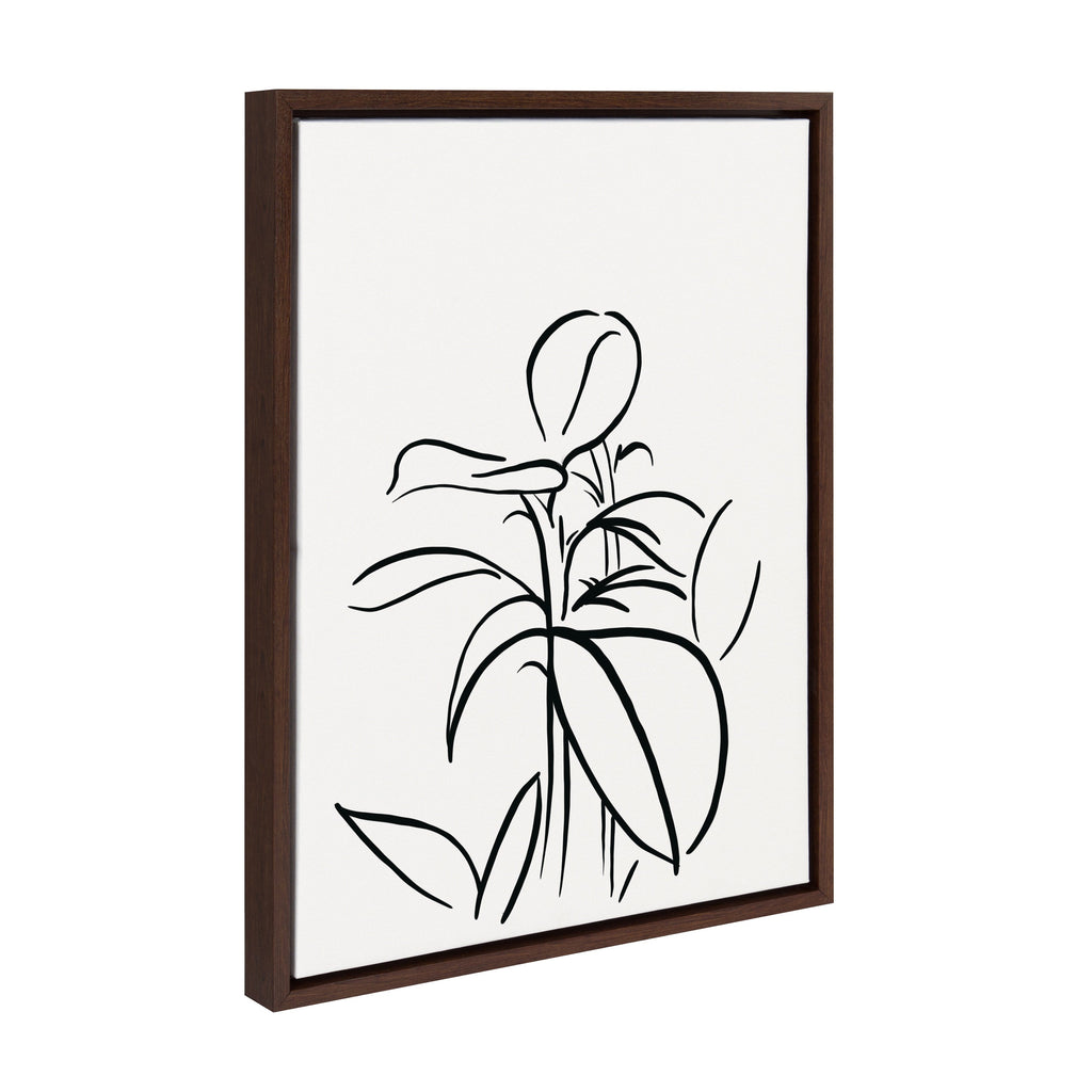 Sylvie Botanical Sketch Print No 1 Framed Canvas by The Creative Bunch Studio