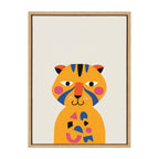 Sylvie Mid Century Modern Baby Tiger Framed Canvas by Rachel Lee of My Dream Wall
