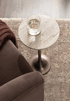Baronet Round Marble and Metal Table